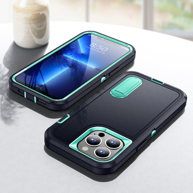For iPhone 13 Pro Max 3 in 1 Rugged Holder Phone Case