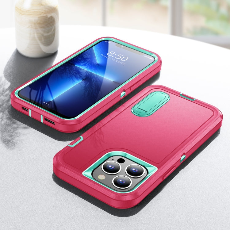 For iPhone 12 Pro Max 3 in 1 Rugged Holder Phone Case