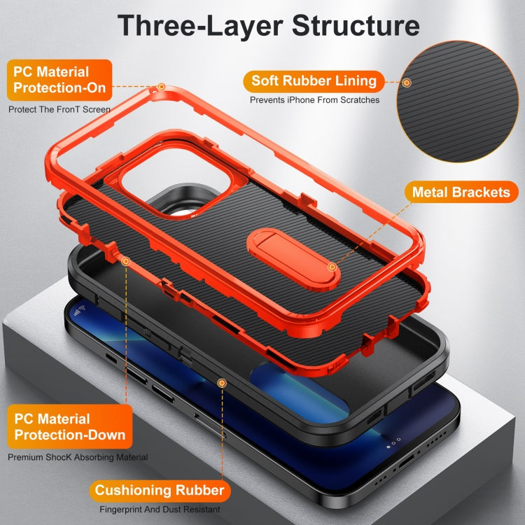 For iPhone 12 Pro Max 3 in 1 Rugged Holder Phone Case