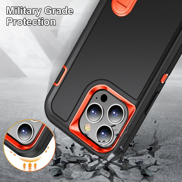 For iPhone 12 Pro Max 3 in 1 Rugged Holder Phone Case