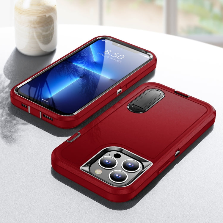 For iPhone 12 Pro Max 3 in 1 Rugged Holder Phone Case