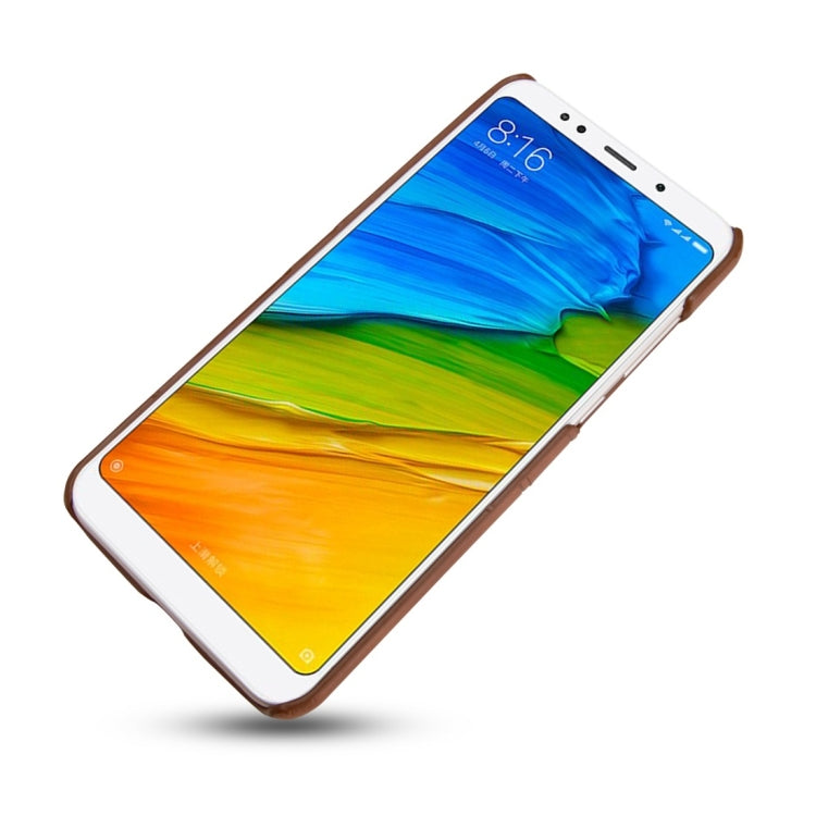 For Xiaomi Redmi 5 Plus Calf Texture PU + PC Protective Case with Card Slots(Black)