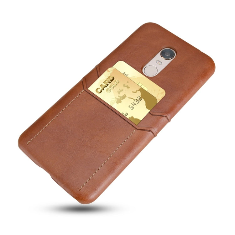 For Xiaomi Redmi 5 Plus Calf Texture PU + PC Protective Case with Card Slots(Black)