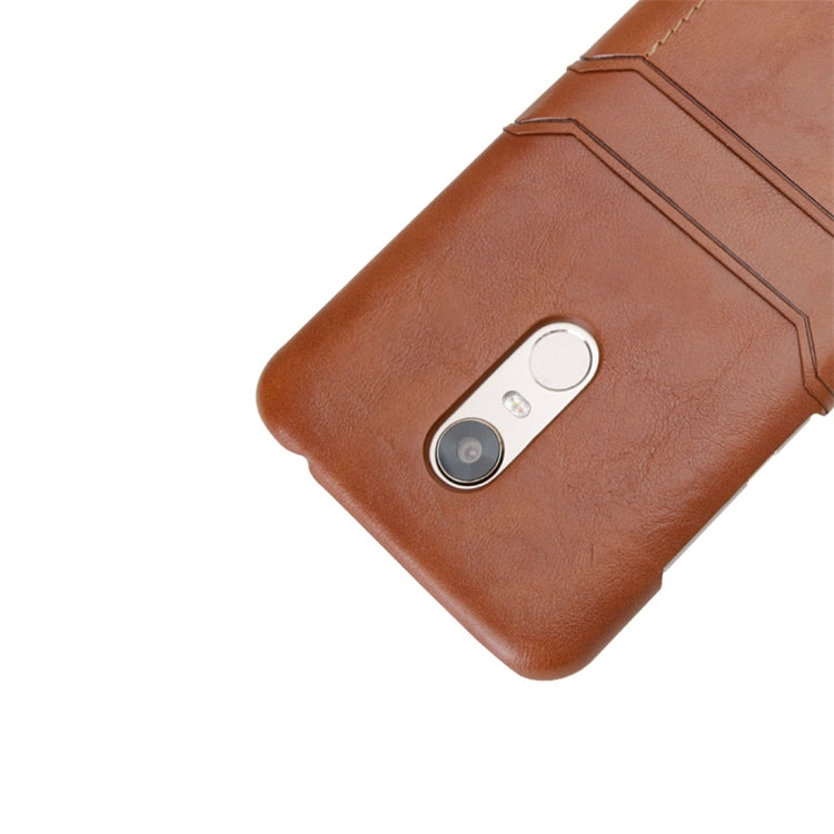 For Xiaomi Redmi 5 Plus Calf Texture PU + PC Protective Case with Card Slots(Black)