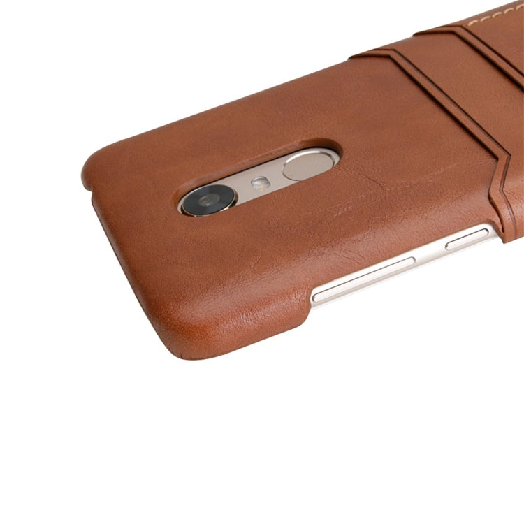 For Xiaomi Redmi 5 Plus Calf Texture PU + PC Protective Case with Card Slots(Black)