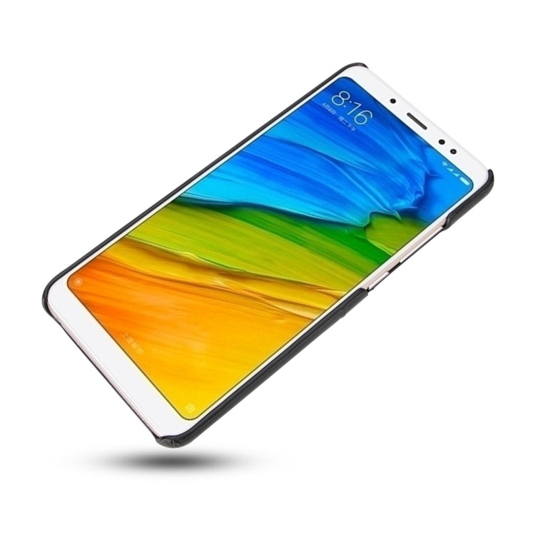 For Xiaomi Redmi Note 5 Pro Calf Texture PU + PC Protective Case with Card Slots(Black)