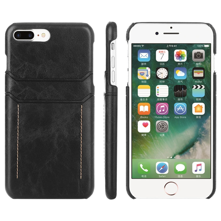 For iPhone 7 / 8 Calf Texture PU + PC Protective Case with Card Slots