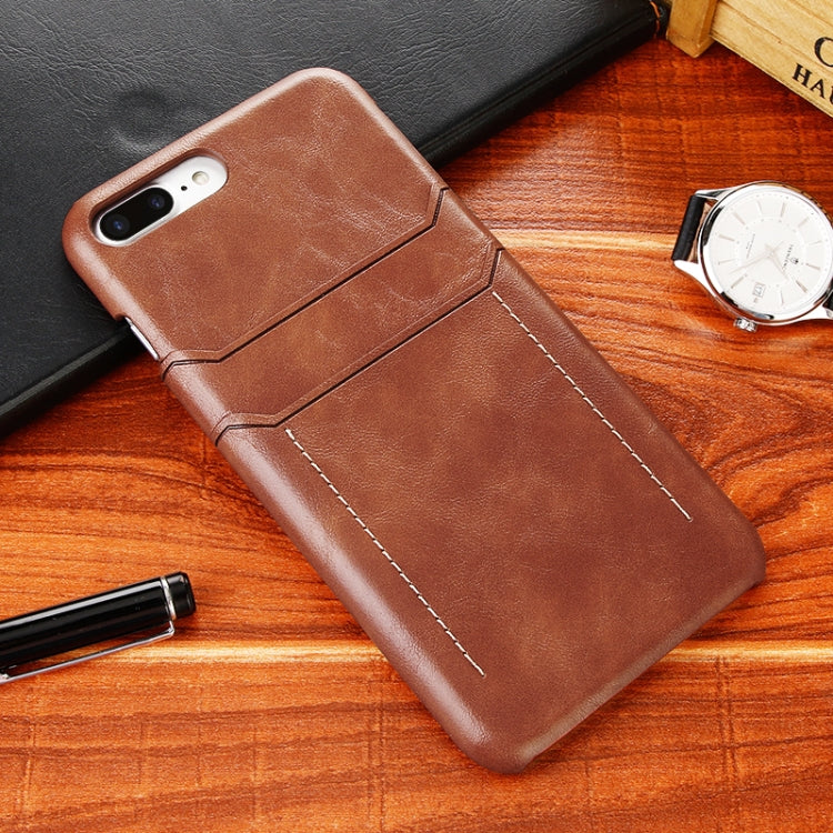 For iPhone 7 / 8 Calf Texture PU + PC Protective Case with Card Slots
