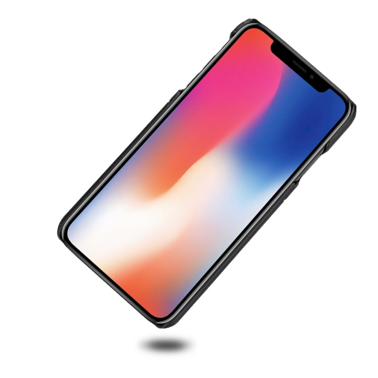 For iPhone XS Max Calf Texture PU + PC Protective Case with Card Slots(Coffee)