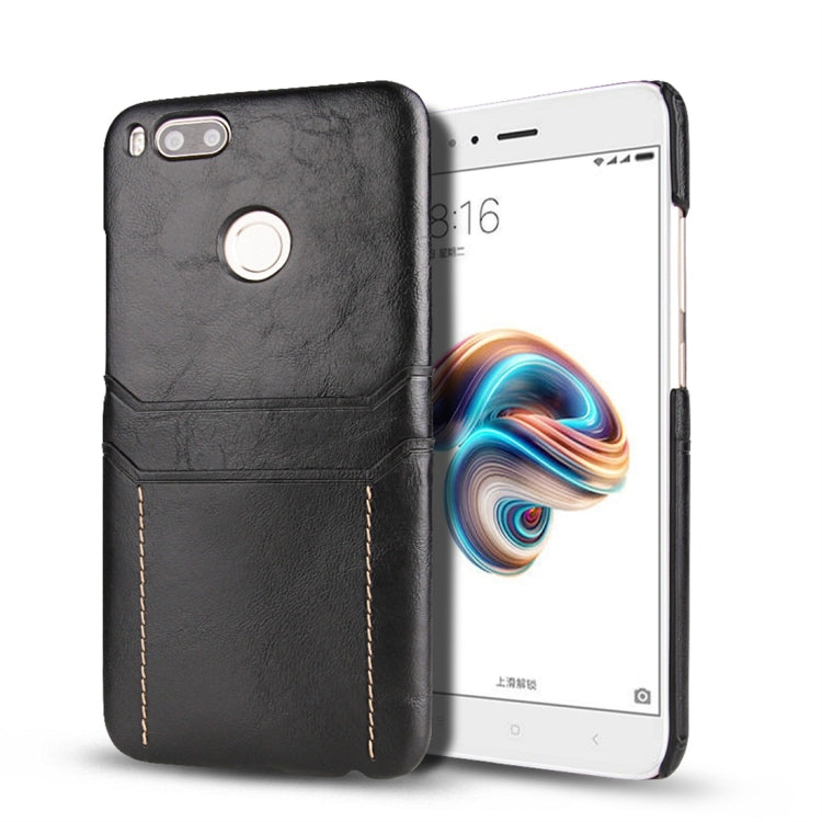 For Xiaomi Mi 5X / A1 Calf Texture PU + PC Protective Case with Card Slots(Black)