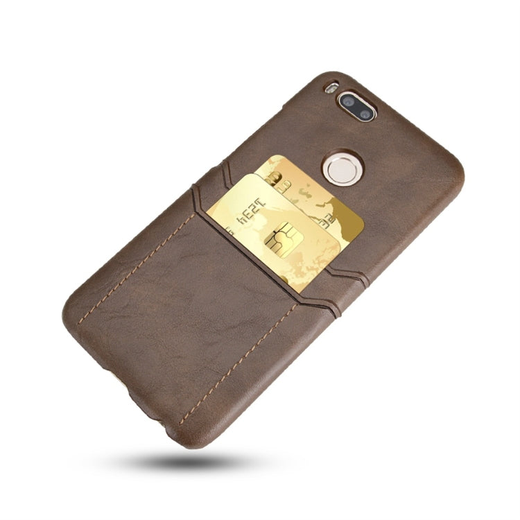 For Xiaomi Mi 5X / A1 Calf Texture PU + PC Protective Case with Card Slots(Black)