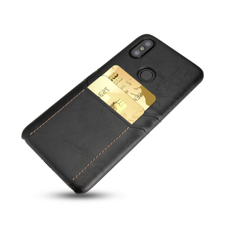 For Xiaomi Mi 6X / A2 Calf Texture PU + PC Protective Case with Card Slots(Brown)