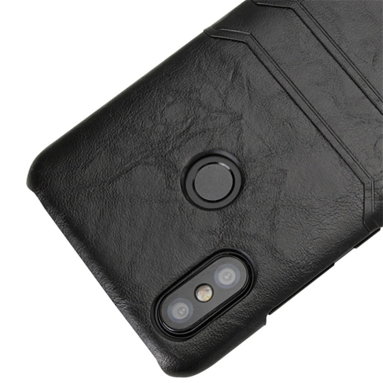 For Xiaomi Mi 6X / A2 Calf Texture PU + PC Protective Case with Card Slots(Brown)