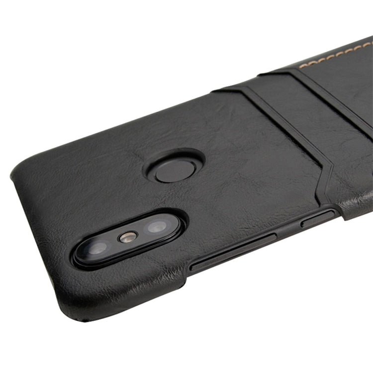 For Xiaomi Mi 6X / A2 Calf Texture PU + PC Protective Case with Card Slots(Brown)