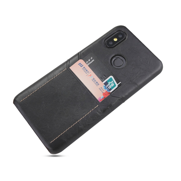 For Xiaomi Mi 8 Calf Texture PU + PC Protective Case with Card Slots(Coffee)