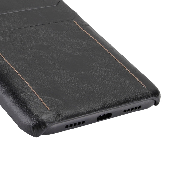 For Xiaomi Mi 8 Calf Texture PU + PC Protective Case with Card Slots(Coffee)