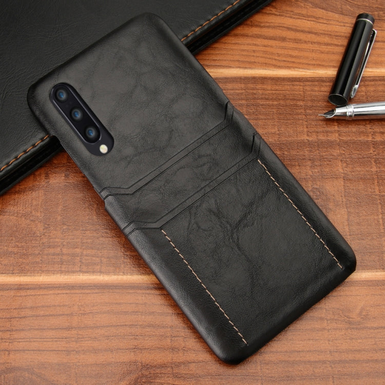 For Xiaomi Mi 9 Calf Texture PU + PC Protective Case with Card Slots(Black)