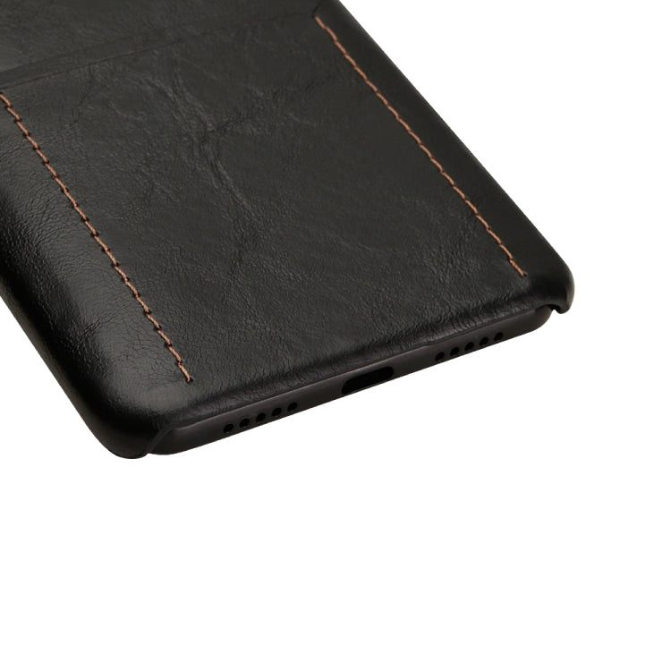 For Xiaomi Mi 9 Calf Texture PU + PC Protective Case with Card Slots(Black)