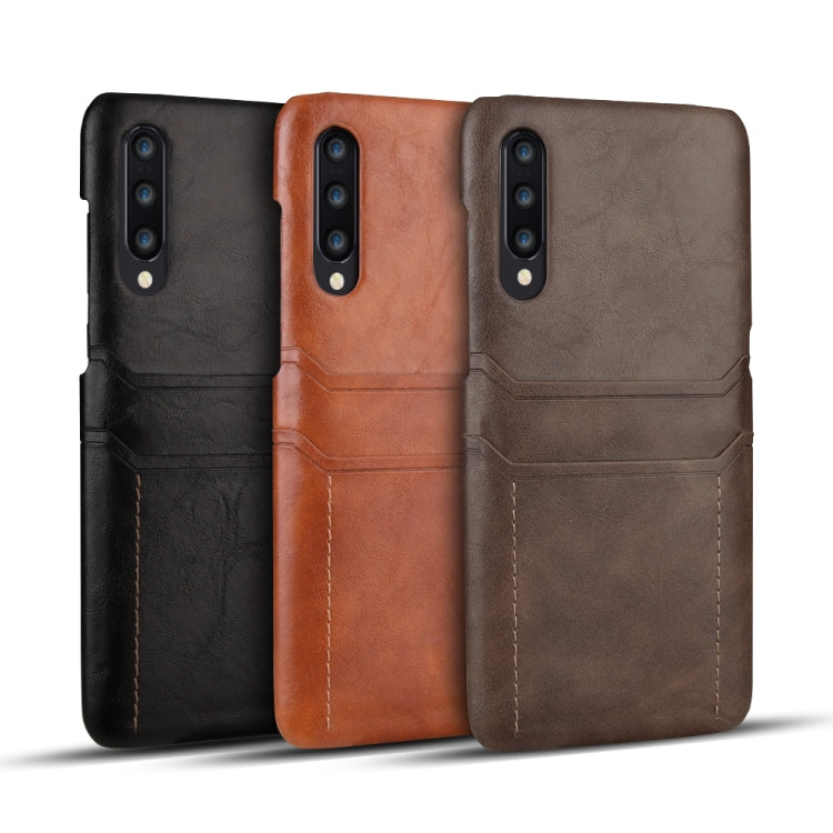 For Xiaomi Mi 9 Calf Texture PU + PC Protective Case with Card Slots(Black)