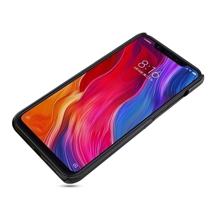 For Xiaomi Mi 8 SE Calf Texture PU + PC Protective Case with Card Slots(Black)