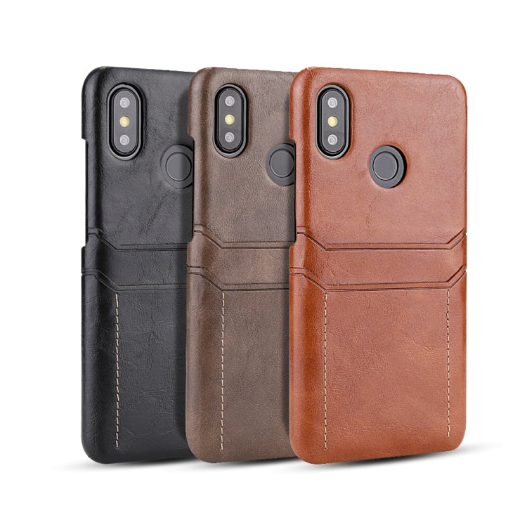 For Xiaomi Mi 8 SE Calf Texture PU + PC Protective Case with Card Slots(Black)