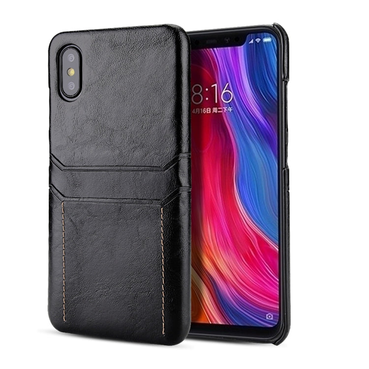 For Xiaomi Mi 8 Explorer Calf Texture PU + PC Protective Case with Card Slots