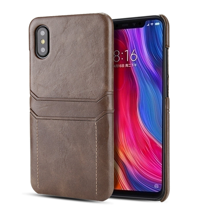 For Xiaomi Mi 8 Explorer Calf Texture PU + PC Protective Case with Card Slots