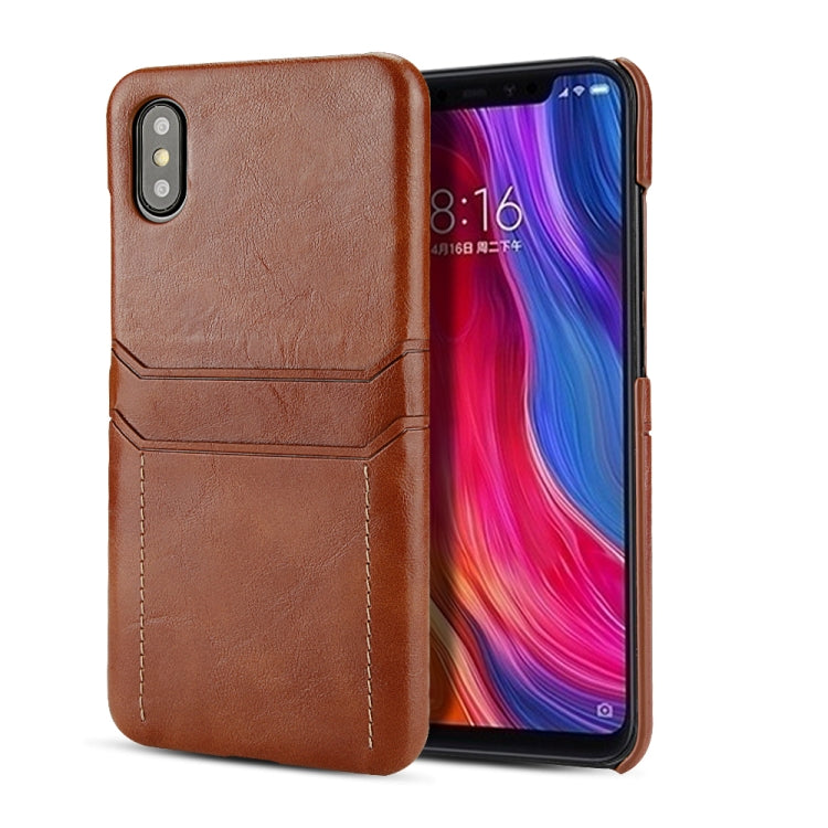 For Xiaomi Mi 8 Explorer Calf Texture PU + PC Protective Case with Card Slots