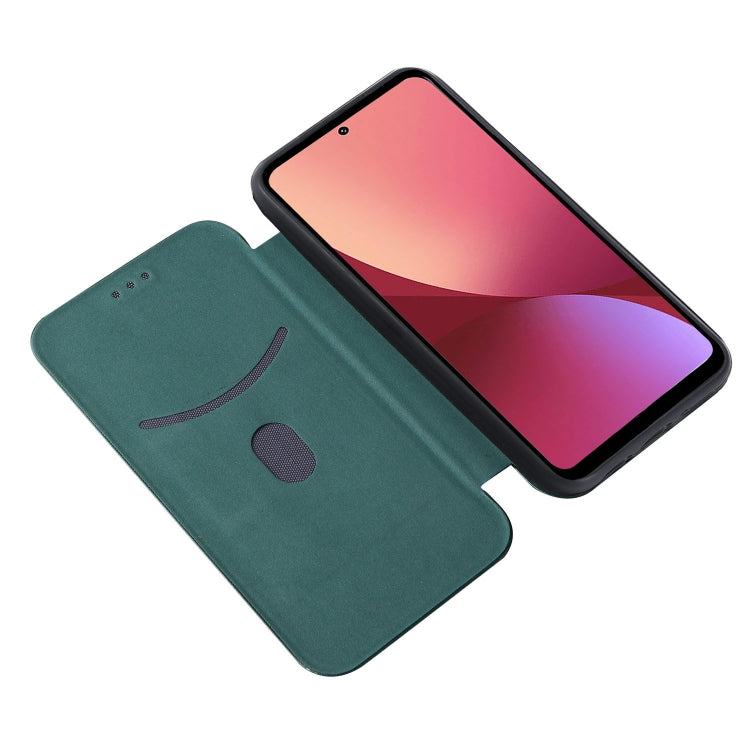 For Xiaomi 12 Pro Carbon Fiber Texture Horizontal Flip PU Phone Case