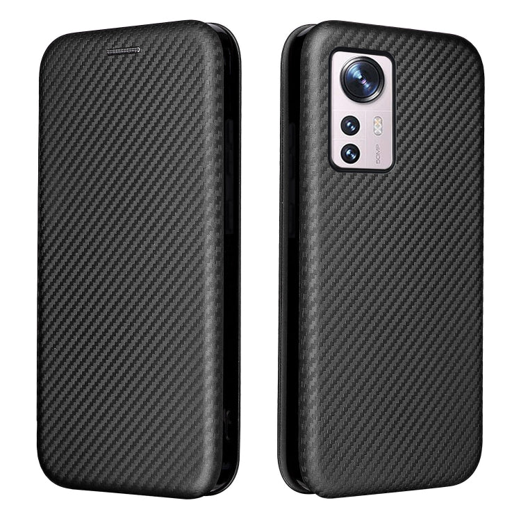For Xiaomi 12 Pro Carbon Fiber Texture Horizontal Flip PU Phone Case