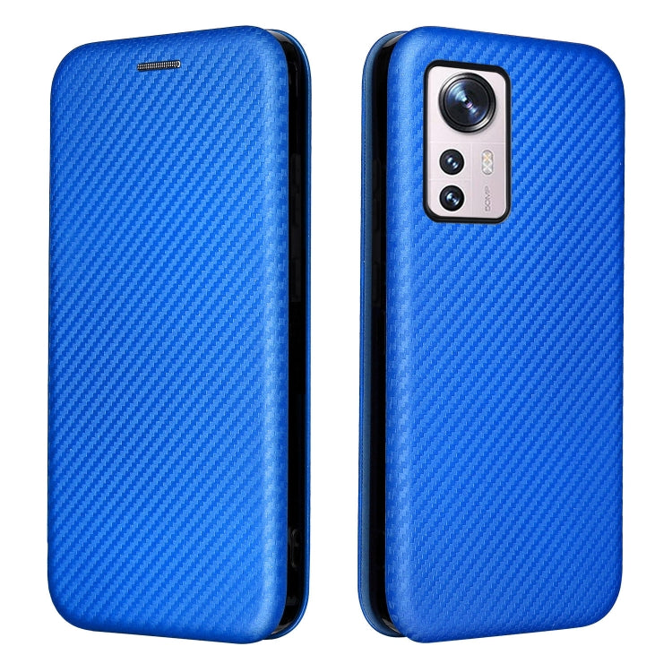 For Xiaomi 12 Pro Carbon Fiber Texture Horizontal Flip PU Phone Case