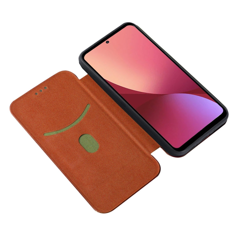 For Xiaomi 12 Pro Carbon Fiber Texture Horizontal Flip PU Phone Case