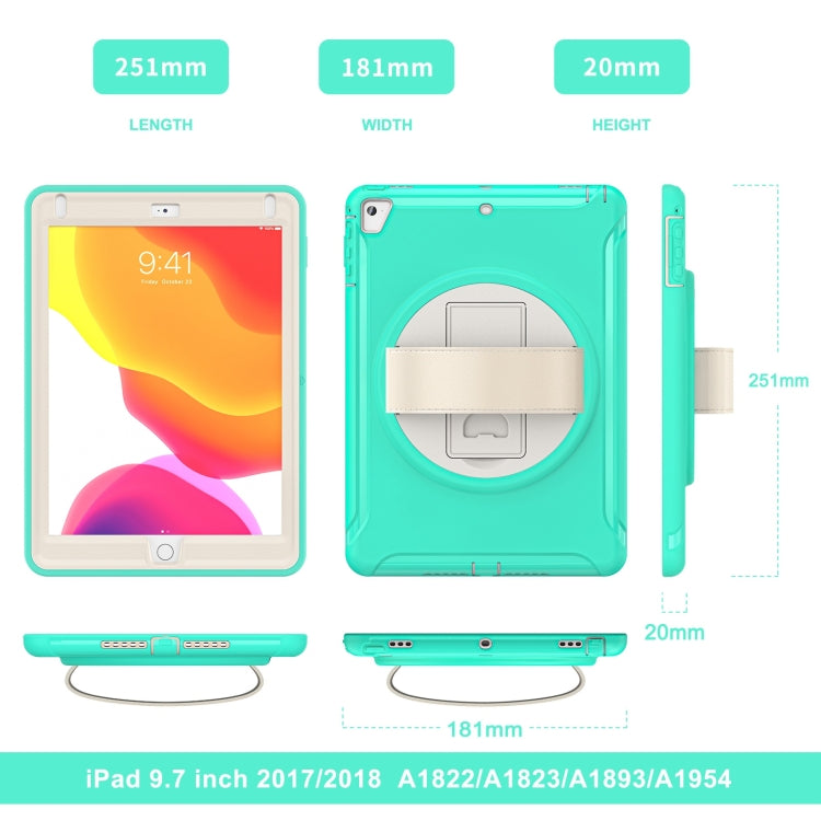 360 Degree Rotation PC + TPU Tablet Case For iPad 9.7 2018 / 2017