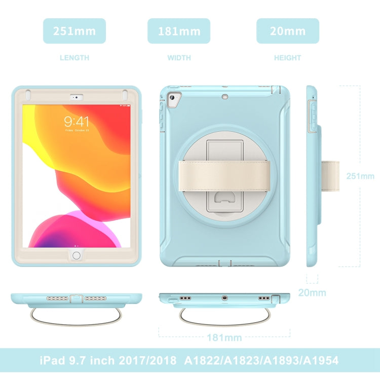 360 Degree Rotation PC + TPU Tablet Case For iPad 9.7 2018 / 2017