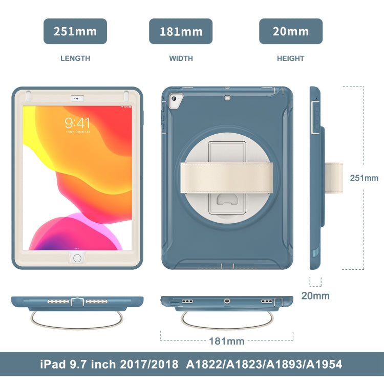 360 Degree Rotation PC + TPU Tablet Case For iPad 9.7 2018 / 2017