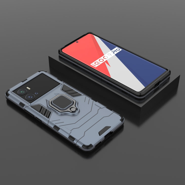 For vivo iQOO 9 Pro 5G Shockproof PC + TPU Protective Phone Case with Magnetic Ring Holder