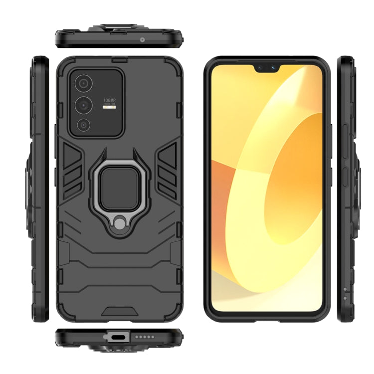 For vivo S12 Shockproof PC + TPU Protective Phone Case with Magnetic Ring Holder