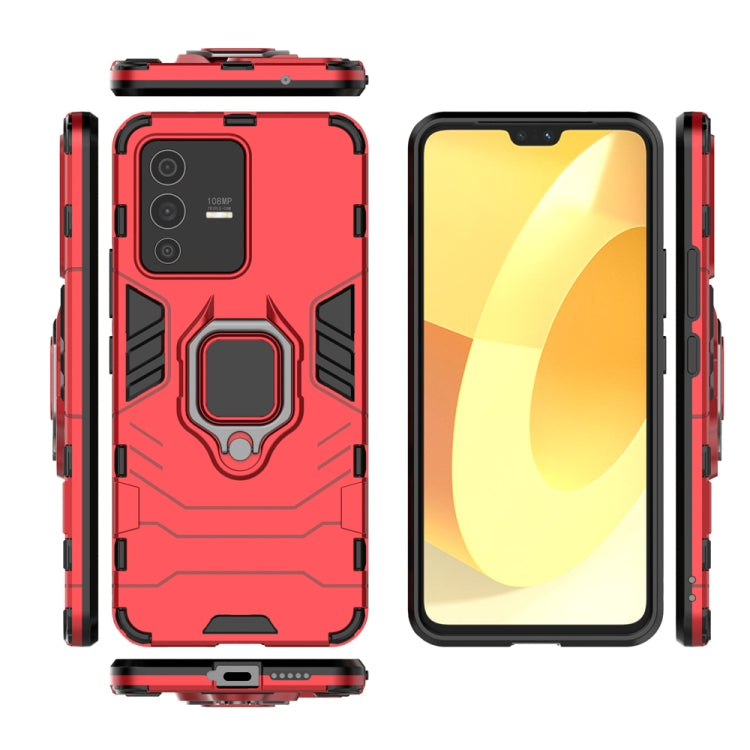 For vivo S12 Shockproof PC + TPU Protective Phone Case with Magnetic Ring Holder