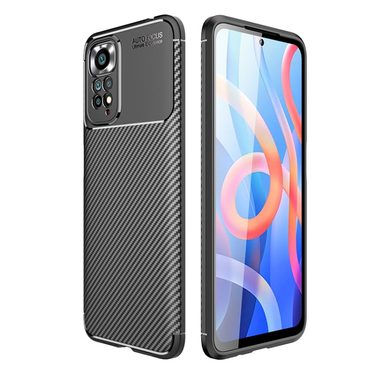 For Xiaomi Redmi Note 11 Overseas Version Carbon Fiber Texture Shockproof TPU Phone Case