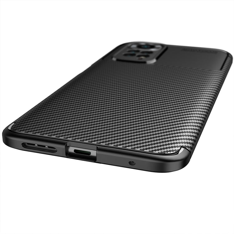 For Xiaomi Redmi Note 11 Overseas Version Carbon Fiber Texture Shockproof TPU Phone Case