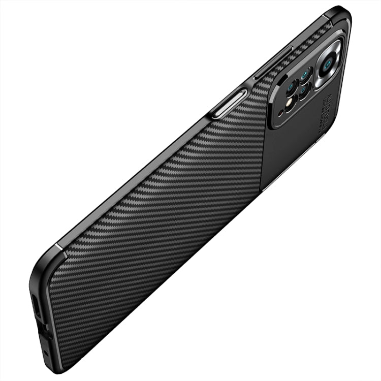 For Xiaomi Redmi Note 11 Overseas Version Carbon Fiber Texture Shockproof TPU Phone Case