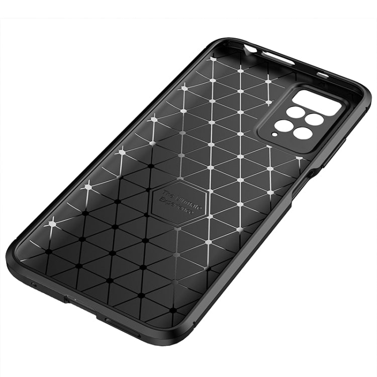 For Xiaomi Redmi Note 11 Overseas Version Carbon Fiber Texture Shockproof TPU Phone Case