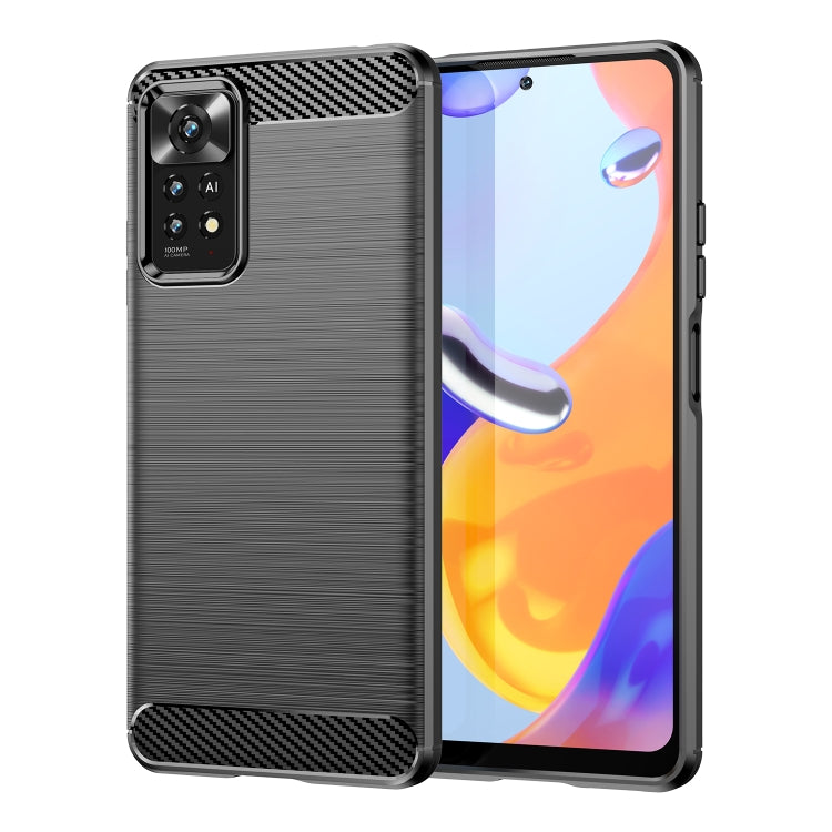 For Xiaomi Redmi Note 11 Pro Overseas Version Brushed Texture Carbon Fiber TPU Phone Case