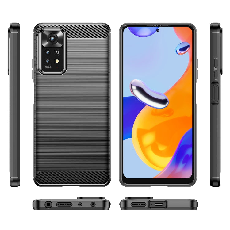For Xiaomi Redmi Note 11 Pro Overseas Version Brushed Texture Carbon Fiber TPU Phone Case