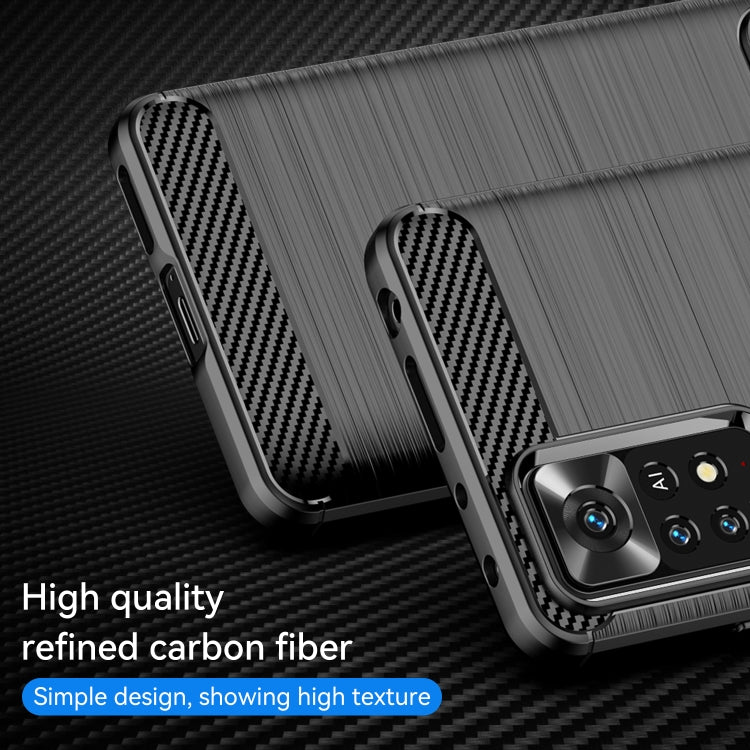 For Xiaomi Redmi Note 11 Pro Overseas Version Brushed Texture Carbon Fiber TPU Phone Case