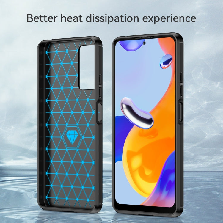 For Xiaomi Redmi Note 11 Pro Overseas Version Brushed Texture Carbon Fiber TPU Phone Case