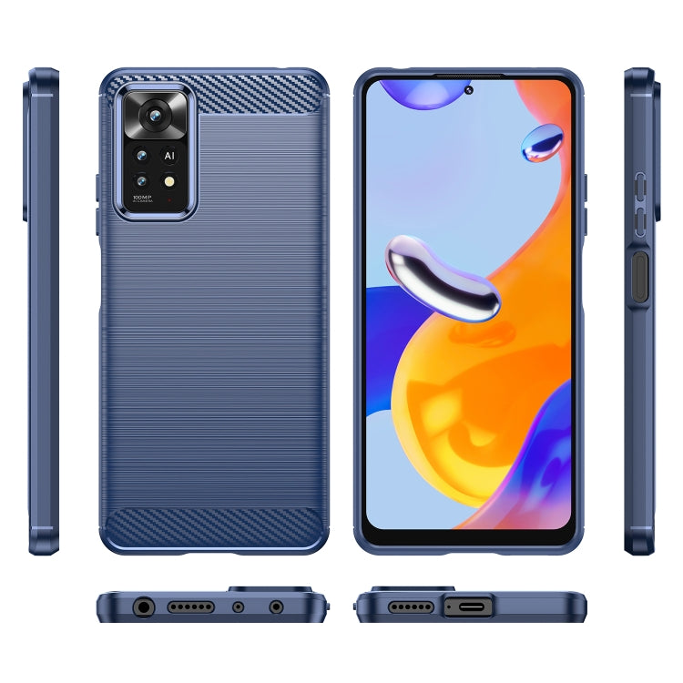 For Xiaomi Redmi Note 11 Pro Overseas Version Brushed Texture Carbon Fiber TPU Phone Case