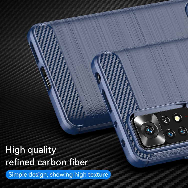 For Xiaomi Redmi Note 11 Pro Overseas Version Brushed Texture Carbon Fiber TPU Phone Case