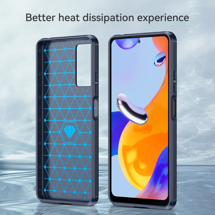 For Xiaomi Redmi Note 11 Pro Overseas Version Brushed Texture Carbon Fiber TPU Phone Case