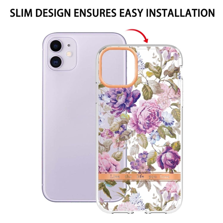 For iPhone 11 Flowers and Plants Series IMD TPU Phone Case